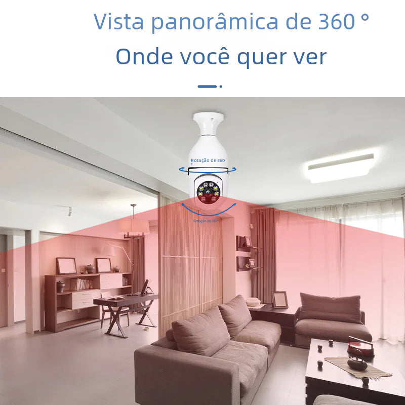 E27 Smart Bulb Security Camera – 360° Panoramic View & Full HD Night Vision